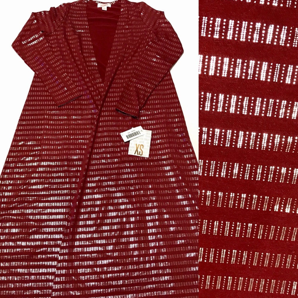 Lularoe red and silver Xs elegant Sarah